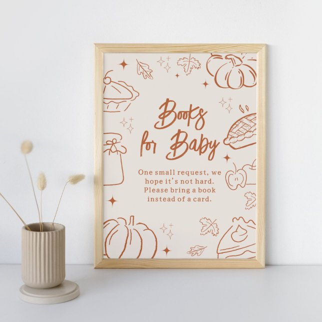 Póster Libros de presentación para bebé Little Cutie Pie (Little Cutie Pie Baby Shower Books for Baby Sign)