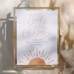 Póster Libros de regalo para baby shower Little Ray of Su