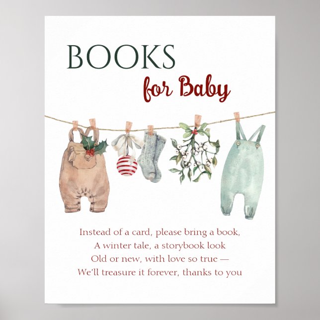 Póster Libros de ropa de Navidad alegre para bebé (Frente)