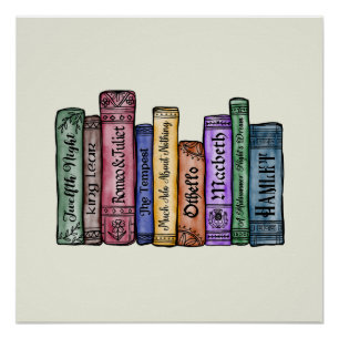 Póster Libros de Shakespeare No. 1