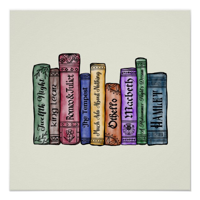 Póster Libros de Shakespeare No. 1 (Anverso)