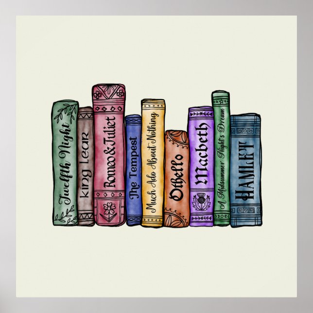 Póster Libros de Shakespeare No. 1 (Frente)