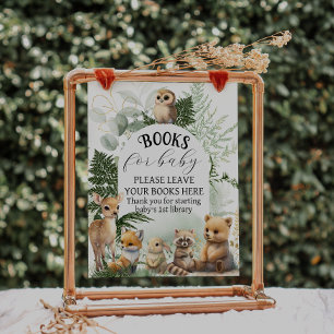 Póster Libros de vegetación animal de Woodland Baby Showe