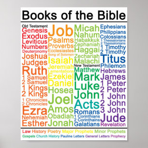 Póster Libros del poster de la biblia 8x10
