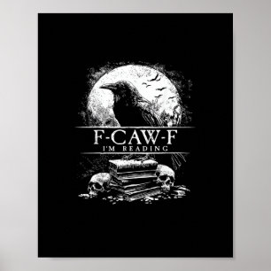 Póster Libros divertidos de F-Caw-F con calaveras góticas