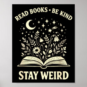 Póster Libros divertidos de lectura sé amable quédate rar