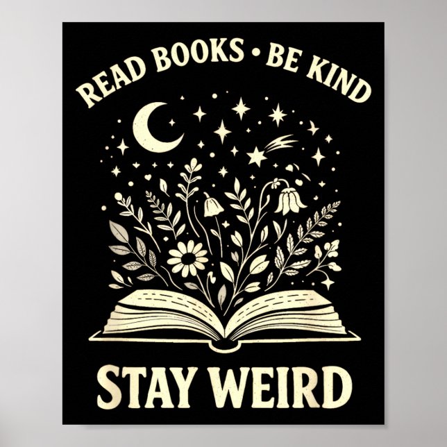 Póster Libros divertidos de lectura sé amable quédate rar (Frente)