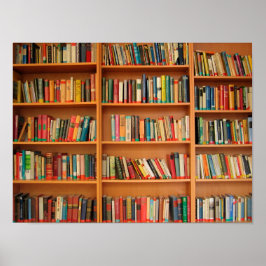Póster Libros en fondo de estantería