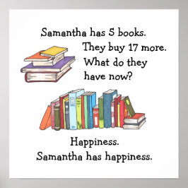 Póster Libros = Felicidad, Amor por leer