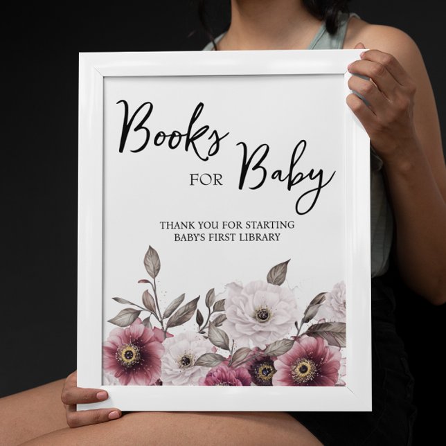 Póster Libros florales de blanco y ciruela para el Rótulo (Subido por el creador)