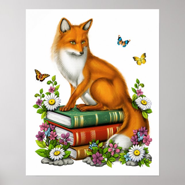 Póster Libros Fox de Cottagecore (Frente)