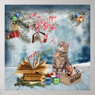 Póster Libros gratis para Navidades