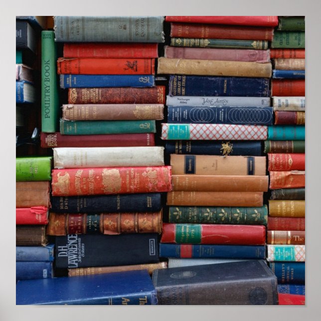 Póster Libros leer libros antiguos de amor (Frente)