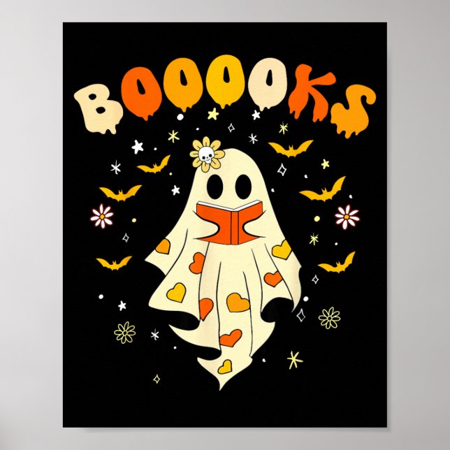 Póster Libros lindos fantasma lee más libros divertido pr (Frente)