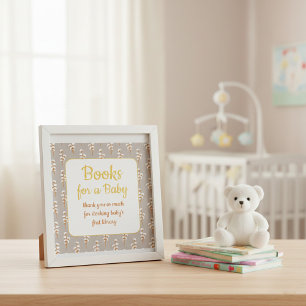 Póster Libros lindos para el baby shower del bebé