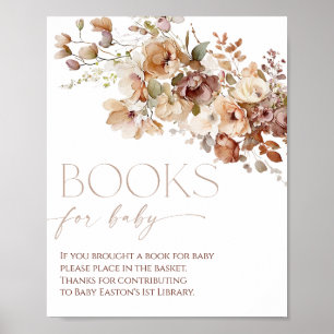 Póster Libros para baby boho otoño otoño floral rústico