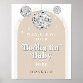 Póster Libros para Baby Rótulo Disco Ball Baby Shower