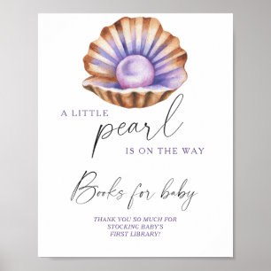 Póster Libros para baby shower de Pearl Under the Sea par