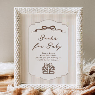 Póster Libros para bebé Bebe Cafe Lazo Marrón Dibujado a