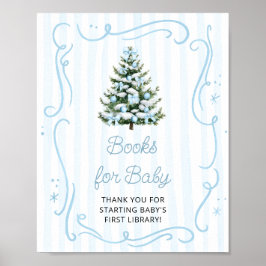 Póster Libros para bebé de Baby Shower de árbol de Navida