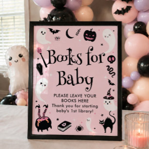 Póster Libros para bebé de shower de bebé de Halloween ni