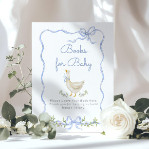 Póster Libros para el baby shower de Silly Goose Lazo Azu