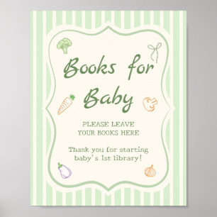Póster Libros para el baby shower del mercado de agricult