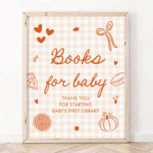Póster Libros para el bebé en la ducha de bebé Cutie Pie