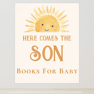 Póster Libros Para El Rótulo Baby Shower Baby Sun