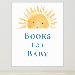 Póster Libros Para El Rótulo De Baby Shower Temático Para