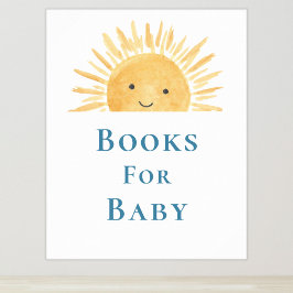 Póster Libros Para El Rótulo De Baby Shower Temático Para