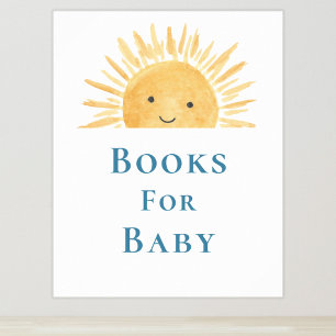 Póster Libros Para El Rótulo De Baby Shower Temático Para