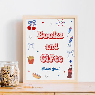 Póster Libros para regalos de Baby Shower de Chica Americ