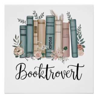 Póster Libros personalizados de acuarela de Booktrovert e