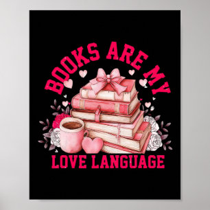 Póster Libros Retro Son Mi Lenguaje del Amor Bibliotecari