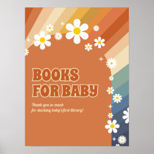 Póster Libros Retro Vintage Para Bebé Arcoiris Daisy