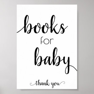 Póster Libros simples para bebé Libro de guiones negros