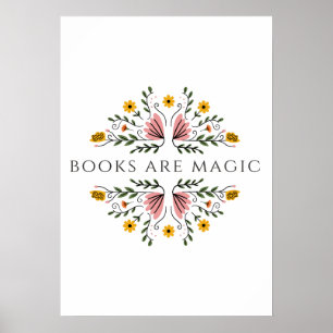 Póster Libros son Pegatina Mágica