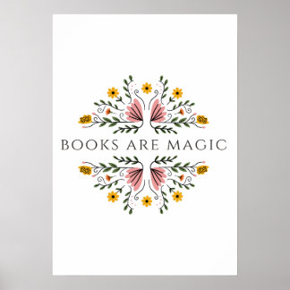 Póster Libros son Pegatina Mágica