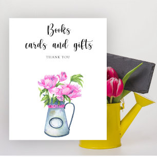 Póster libros tarjetas y regalos para baby shower floral