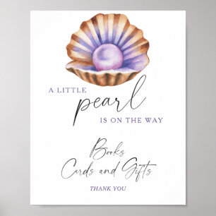 Póster Libros tarjetas y regalos para baby shower Pearl