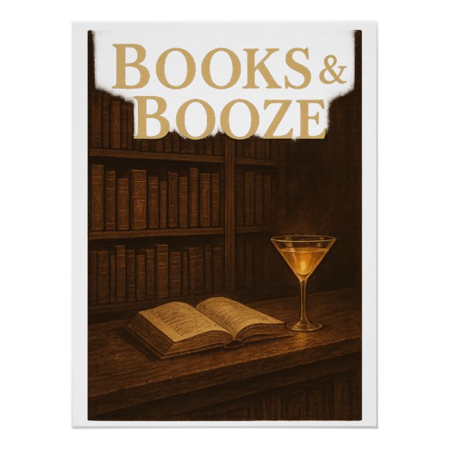 Póster Libros y bebidas Para el amante de las barras (Anverso)