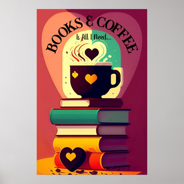 Póster Libros Y Café (Frente)