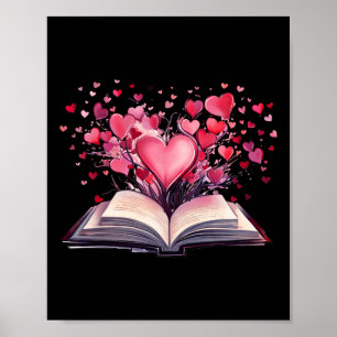 Póster Libros y Corazones Maestro Gusano de Libro Biblióf