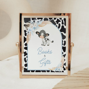 Póster Libros y regalos de Baby Shower de Blue Boho Highl