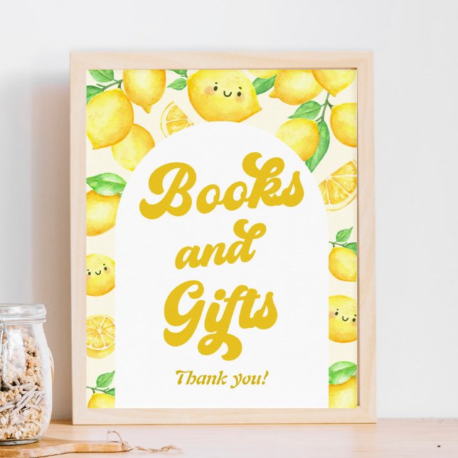 Póster Libros y regalos de Baby Shower de limón (Subido por el creador)
