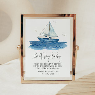 Póster Libros y regalos de Baby Shower en barco náutico
