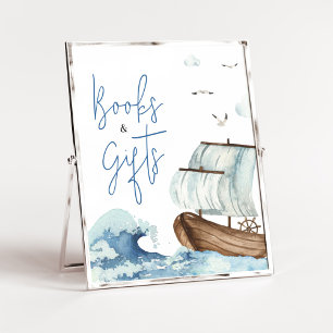 Póster Libros y regalos de Baby Shower en barcos náuticos