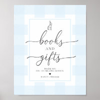 Libros y regalos de conejo azul Gingham
