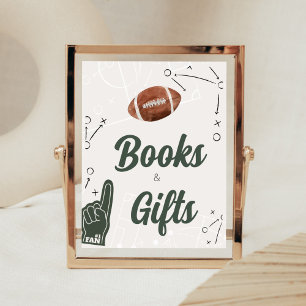 Póster Libros y regalos de Fútbol en Baby Shower